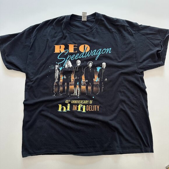 REO Speedwagon 40th Anniversary Hi Infidelity Tour Band Black T-Shirt 2XL - Picture 1 of 6